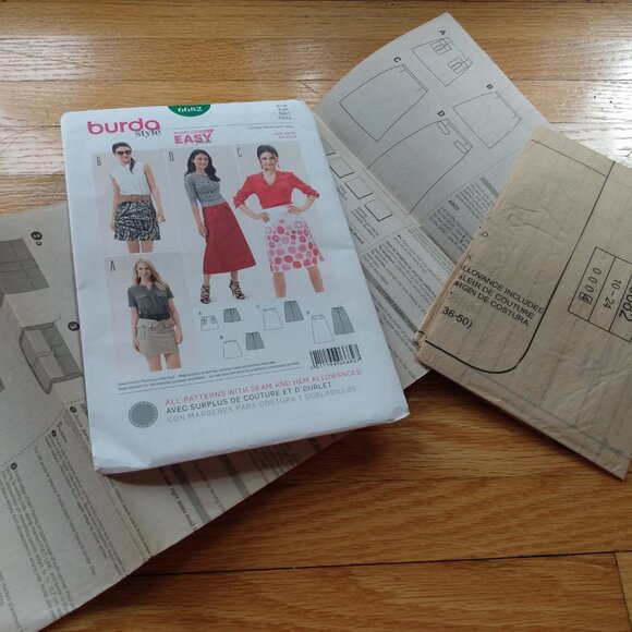 Skirt Sewing Pattern Size 10-24 Burda 6682 Easy to Sew UNCUT - Picture 9 of 11